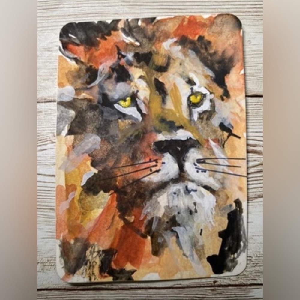 ACEO Original Art Card VICTORIOUS! Mini 2.5 x 3.5" Original Artist Trading Card